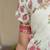White cotton printed blouse and saree lehenga for girls