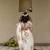 White cotton printed blouse and saree lehenga for girls