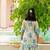 Blue cotton printed kurta palazzo and duppata for girls
