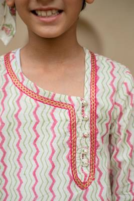 Multicolor cotton printed kurta pajama for boys 5