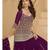 Dark purple Georgette Top & Skirt Wedding Set Free Size Full Stitched Upto 42