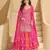 pink georgette top skirt wedding set-Full Stitched Free size