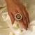 Gold plated green stone temple ring