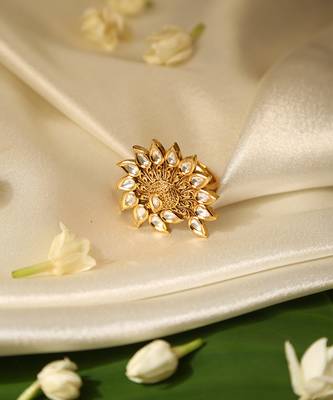 Gold plated temple ring 3