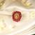 Gold plated red stone temple ring