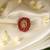 Gold plated red stone temple ring