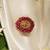 Gold plated red stone temple ring