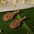Gold plated red stone temple earrings