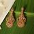 Gold plated red stone temple earrings