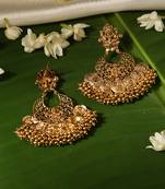 Gold plated temple dangler earrings