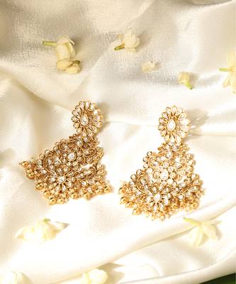 Gold plated temple dangler earrings 3