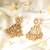 Gold plated temple dangler earrings