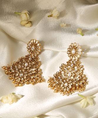 Gold plated temple dangler earrings 5
