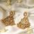 Gold plated temple dangler earrings