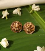 Gold plated temple stud earrings