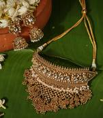 Gold plated temple necklace set