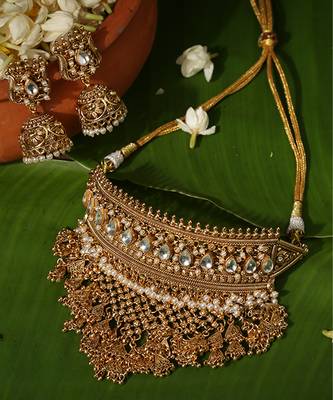 Gold plated temple necklace set 2