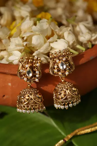 Gold plated temple necklace set