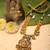 Gold plated green stone temple necklace set