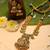 Gold plated green stone temple necklace set