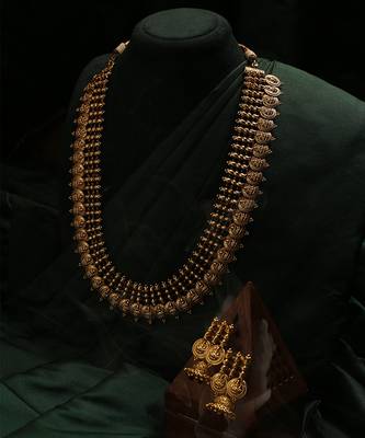 Gold plated temple necklace set 2