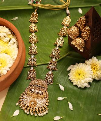 Gold plated temple necklace set 2