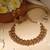 Gold plated red stone temple necklace set
