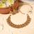 Gold plated red stone temple necklace set
