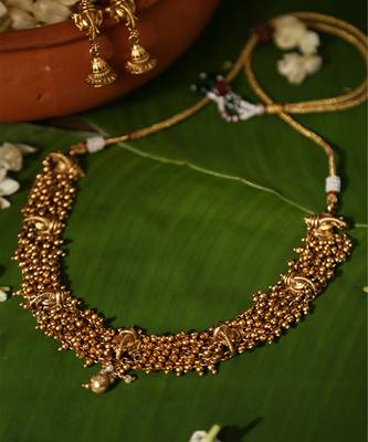 Gold plated temple necklace set 2