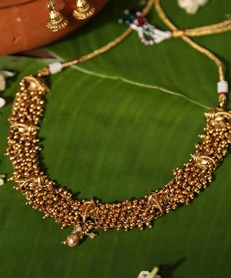 Gold plated temple necklace set 3