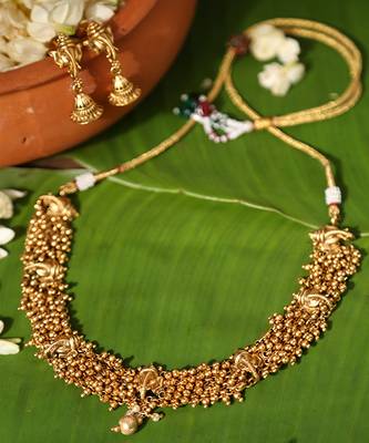 Gold plated temple necklace set 4