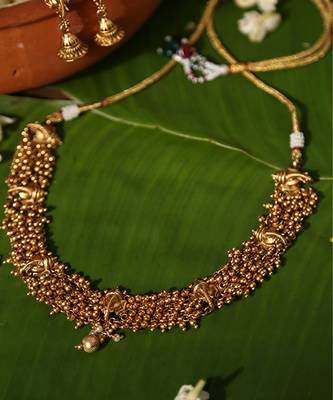 Gold plated temple necklace set 5