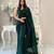 green heavy sequance embroidery work georgette saree with blouse piece