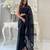 Blue heavy sequance embroidery work georgette saree with blouse piece