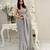 grey heavy sequance embroidery work georgette saree with blouse piece