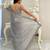 grey heavy sequance embroidery work georgette saree with blouse piece
