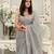 grey heavy sequance embroidery work georgette saree with blouse piece