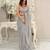 grey heavy sequance embroidery work georgette saree with blouse piece