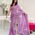 lavender heavy sequance embroidery work georgette saree with blouse piece