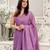 lavender heavy sequance embroidery work georgette saree with blouse piece