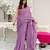 lavender heavy sequance embroidery work georgette saree with blouse piece