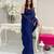 nevy blue heavy sequance embroidery work georgette saree with blouse piece