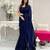 nevy blue heavy sequance embroidery work georgette saree with blouse piece