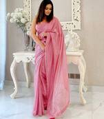 onion heavy sequance embroidery work georgette saree with blouse piece