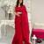 red heavy sequance embroidery work georgette saree with blouse piece