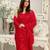 red heavy sequance embroidery work georgette saree with blouse piece