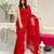 red heavy sequance embroidery work georgette saree with blouse piece