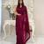 wine heavy sequance embroidery work georgette saree with blouse piece