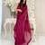 wine heavy sequance embroidery work georgette saree with blouse piece