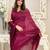 wine heavy sequance embroidery work georgette saree with blouse piece